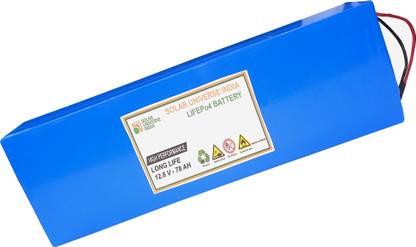 SOLAR UNIVERSE INDIA 12.8V-78ah Lithium Ferrous Phosphate Battery with inbuilt BMS-Cylindrical Cells Lithium Solar Battery