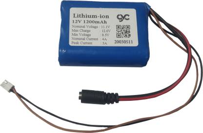 GVC 12V/1200mAh Lithium-ion Battery for Solar Light, Solar Fan, CCTV Camera, GPS Lithium Solar Battery