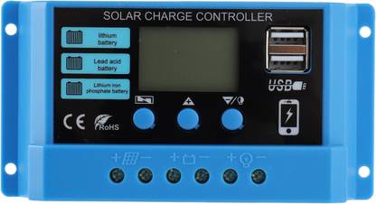GareebStore Solar Charge Controller 20A, 2 USB Port, Multiple Battery Charger 12V/24V PWM Solar Charge Controller