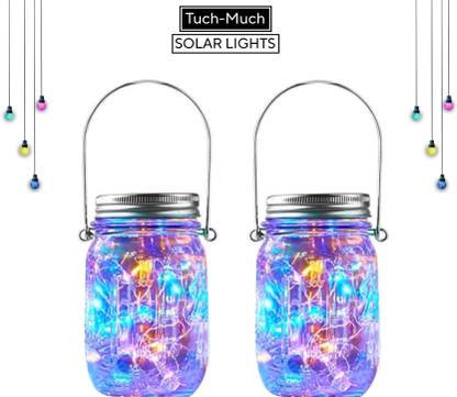 Tuch-Much Solar Mason JAR Lid Fairy String Lights | 10 LEDs in each Jar | Multicolor | Solar Light Set