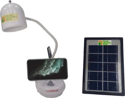 SOLAR UNIVERSE INDIA LED Solar Study Lamp with Flat Head,Holder, Inbuilt Battery&External Solar Panel Solar Light Set