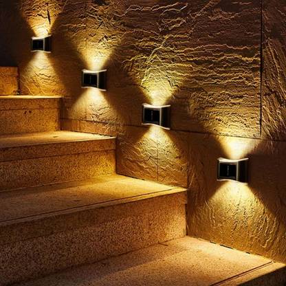 GIGAWATTS 6 LED Solar Wall Light Outdoor Sustainable Lighting Energy Versatile Placement Solar Light Set