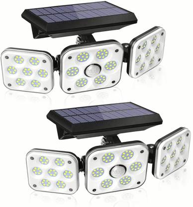 ShoppoStreet Outdoor Motion Sensor Ip65 Waterproof 3 Heads Solar Garden Light Solar Light Set