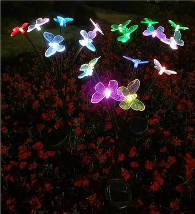 GIGAWATTS 6 LED Solar Butterfly String Light with Remote Control for Garden Solar Light Set