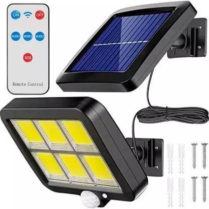 Vinskep Solar Sensor Wall Light - Adjustable Panels Wired Security Solar Motion Lights Solar Light Set