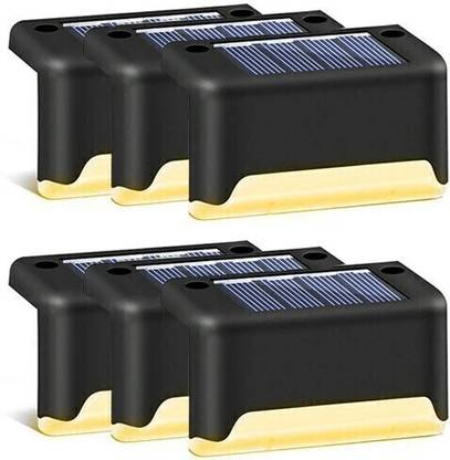 Epyz Solar Light Outdoor Garden Wall Fence Step Deck Waterproof Lamp Warm Yellow Solar Light Set