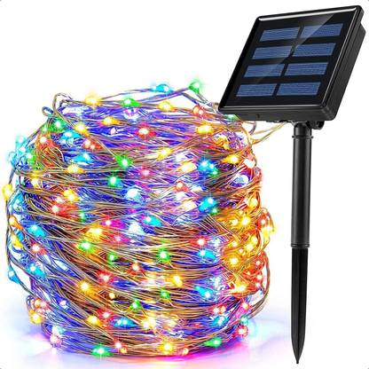 XERGY Solar Powered Led String Light for Outdoor 12 Meter (Multi Color) Solar Light Set