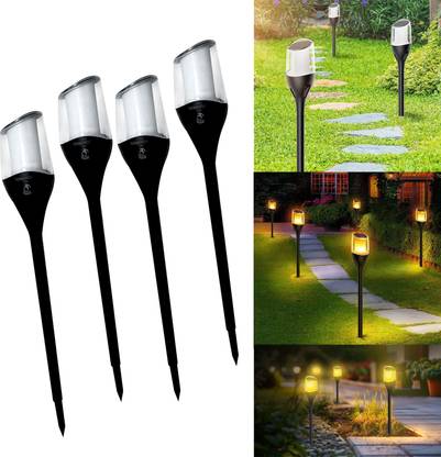 Homehop Solar LED Flickering Mashaal Flame Torch Garden Outdoor Pathway Light Solar Light Set