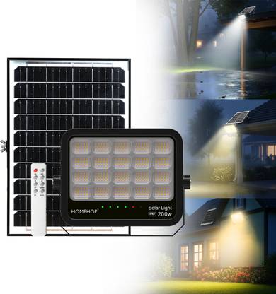 Homehop Solar Outdoor Flood Light Wireless Automatic 200W Focus Lamp for Home(3 Colour) Solar Light Set