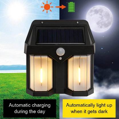 GARIHC ENTERPRISE Outside Solar Induction Wall lamp Warm Light Dual Core Wireless Motion Sensor Solar Light Set