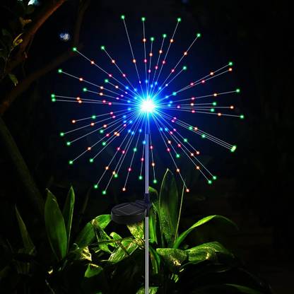 GIGAWATTS Lightning Modes Starburst String Design Water Resistant Garden 90 Solar Light Set