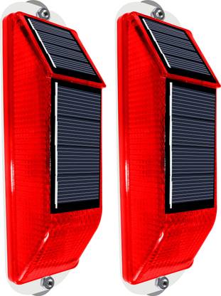 Epyz Solar Light Outdoor Traffic Warning Magnetic Led Light [ Red Flashing ] Solar Light Set