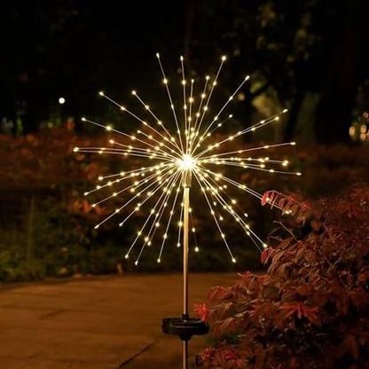 GIGAWATTS Outdoor 90 LEDs Solar Firework Light 2 Lightning Modes Starburst Design Solar Light Set