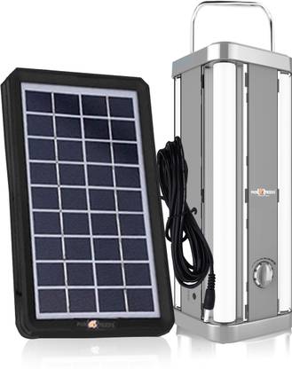 Daily Needs Shop Solar Rechargeable 4 Side Tube Lantern Emergency Light With Solar Panel 8 hrs Lantern Emergency Light