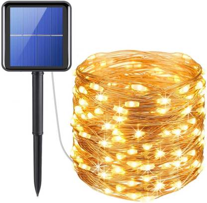 XERGY Solar Fairy String Lights Outdoor, 39 Ft 120 LED with 800 mAh Inbuilt Rechargeable Batter IP65 Waterproof 8 Modes Copper Wire for Garden Yard Patio Christmas Tree Home Party Outdoor Decorative Solar Light Set