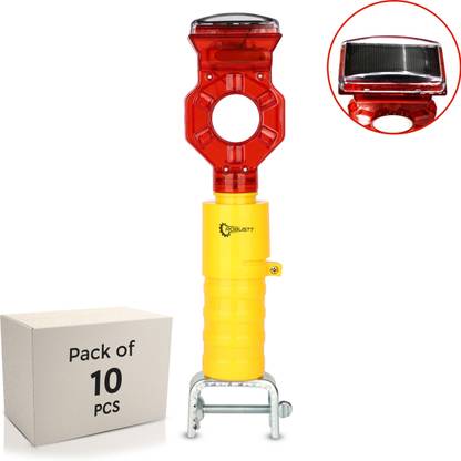 Robustt Hex Solar Blinker Led Light | Yellow & Red | Polycarbonate Top | Set of 5 | Solar Light Set
