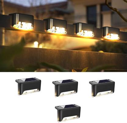 Umanath 4Pcs Solar Step Lights Outdoor Waterproof Led Solar Fancy Lamp Solar Light Set