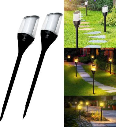 Homehop Solar LED Flickering Mashaal Flame Torch Garden Outdoor Pathway Light Solar Light Set