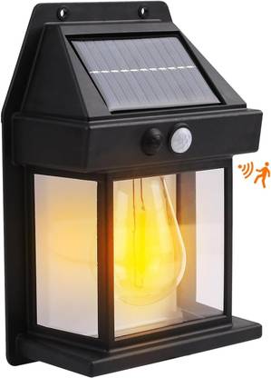 DHANVI ENTERPRISE Wall Bulb Lights Outdoor 3 Modes & Motion Sensor Waterproof Clear Panel Solar Light Set