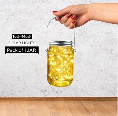 Tuch-Much Solar Mason JAR Lid Fairy String Lights | 10 LEDs | Warm Yellow | Solar Light Set