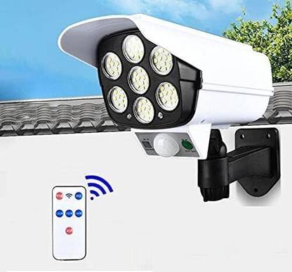 QXORE Solar Light Outdoor 77 Led Motion Sensor Security Camera Shaped Wall Lamp Solar Light Set