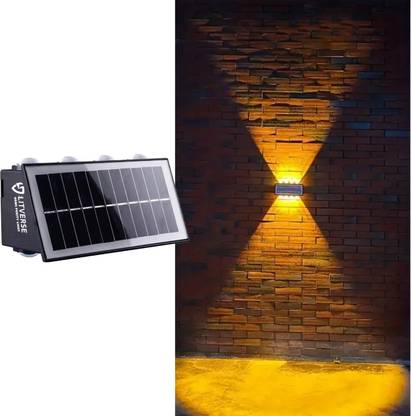 Litverse Solar Lights for Outside Solar Fence Lights Up and Down Solar Wall Light 8 LEDs Solar Light Set