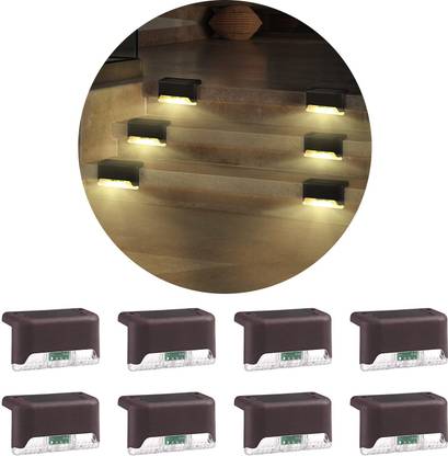 AASAVI Solar Step Lights Waterproof Led Solar Lights for Outdoor Stairs, Step, Railing Solar Light Set