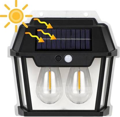 Gabbar Solar Wall Lantern with 2 Modes & Motion Sensor, Waterproof with Clear Panel Solar Light Set