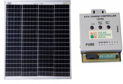 Solar Universe Combo Set of 75W Solar Panel (Poly) & 12V-6amps Charge Controller Solar Panel