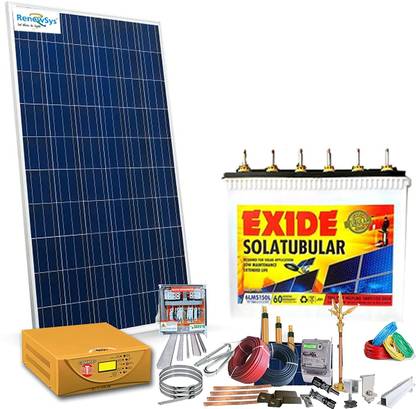 WHITESHARK 1kWp Off-Grid Solar Combo System with Complete Installation Kit Solar Panel