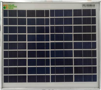 SOLAR UNIVERSE INDIA 12V10W Solar for LED Lighting and DC Fans, and to charge Battery and Mobile Solar Panel