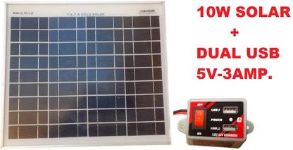EKAMGLOBAL Solar USB Charger Combo With 10w Solar 5v Dual Charger Solar Panel