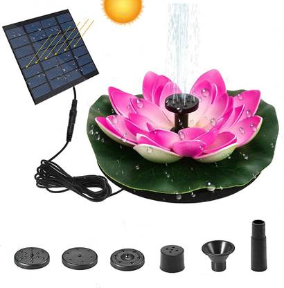 HASTHIP Lotus Fountain Solar Water Pump Fountain Pump Pool Pond Garden & Patio Plants Solar Water Pump