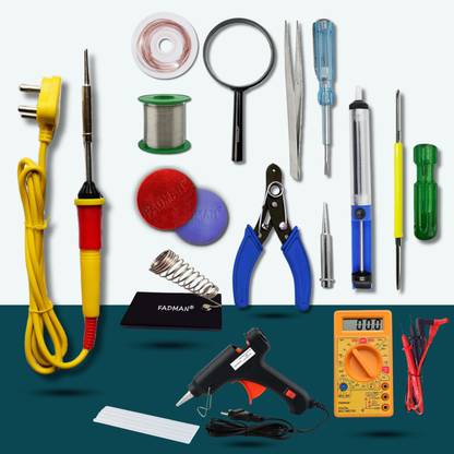 FADMAN Electronic Full Red 15in1 Mobile Soldering Iron Kit Set 25 W Simple