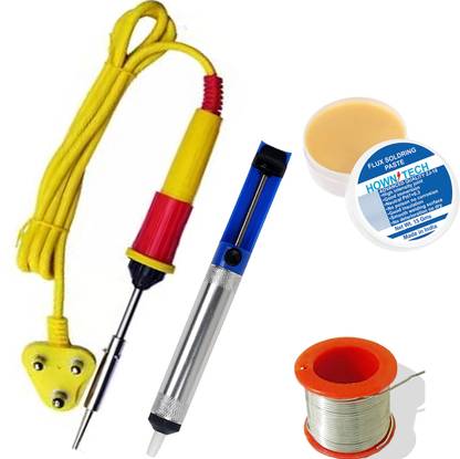 HOWN TECH Soldering Machine Set 4 in 1 (DE sold Pump, Paste 15gm,Wire 5m, Soldering Iron) 25 W Simple