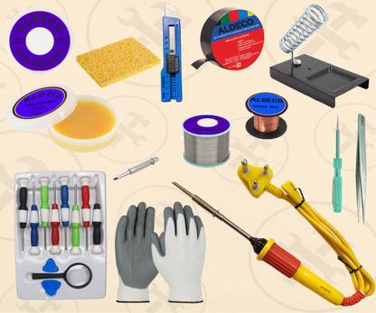 Aldeco 25 Tool Soldering Iron Kit with Blade Cutter and More Tools 25 W Simple