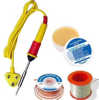 HOWN TECH Soldering Iron Kit 4 in 1 (Soldering Wax, Paste 15gm, Wire 5M, Soldering Iron) 25 W Simple