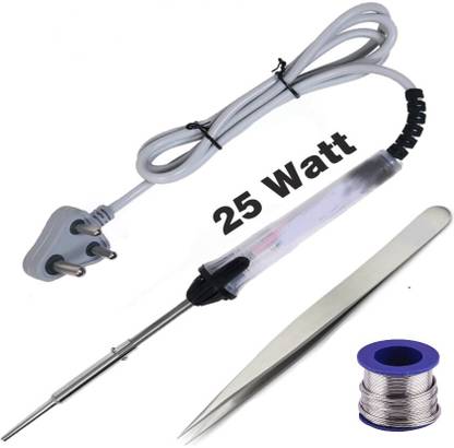 mPOS Best 25W Soldering Iron Combo of Solder Wire & Tweezer for Mobile Repairing 25 W Simple