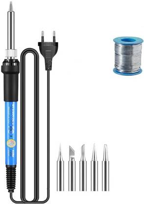 VMTRONIX Heavy Duty 60W Soldering Iron Kit | With 5 Bits & 1 Soldering Wire | 60 W Temperature Controlled  (Pointed Tip)