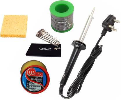FADMAN SOLDERING IRON 60W (BLACK) | SOLDERING PASTE FLUX | SOLDER WIRE | SOLDERING IRON STAND | SPONGE | 60 W Simple