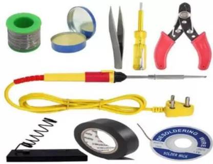 PR Creations 9-in-1 Soldering Iron Kit for Soldering Tool Repair 25 W Temperature Controlled