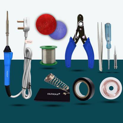 FADMAN Electronic Blue 10in1 Mobile Soldering Iron Kit Set 25 W Simple