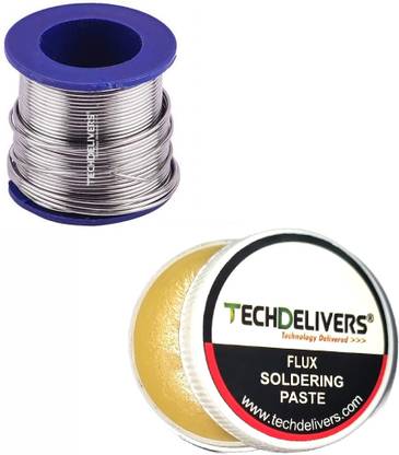 TECHDELIVERS 50 Grams 60/40 Tin Lead Roll For Soldering Solder Wire Reel with Solder Paste 0 W Simple