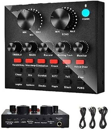 KH V8 Sound Card, Sound Effects Board for Podcast Equipment Bundle, Sound Board Powered Sound Mixer