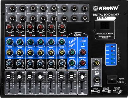 KE Krown KEKROWN Professional 6-Channel Mixer EMM-6 USB Digital Sound Mixer Analog Sound Mixer