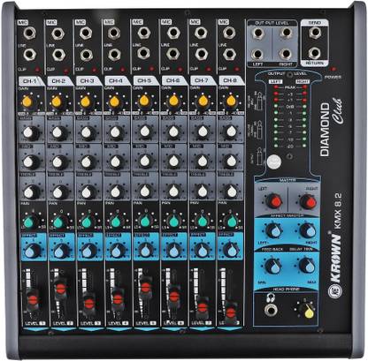 KEKROWN 8 Channel Stereo Audio Mixer KMX-8.2 Analog Sound Mixer