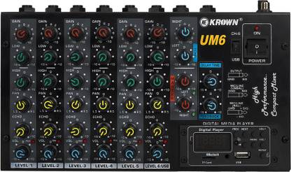 KE Krown UM- 6 USB Channel Echo Mixer With The Digital USB and Bluetooth Module 5.0 Digital Sound Mixer