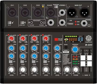 Digimore 7 Channel Audio Mixer, BT,MP3&USB Support,88 DSP Effects,Type-C, Recording D-240 Analog Sound Mixer