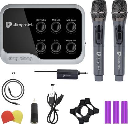 Ultraprolink Wireless Karaoke & Live Broadcast Mixer with Dual Wireless Dynamic Mics UM1002D Digital Sound Mixer