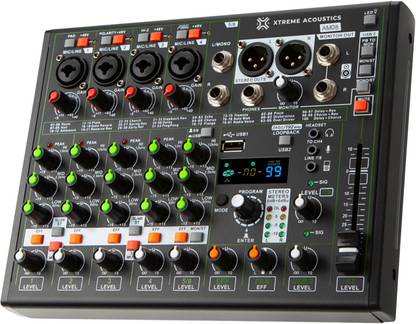 Xtreme Acoustics XAAM08 Professional 8 Channel Audio Mixer Interface Console Analog Sound Mixer